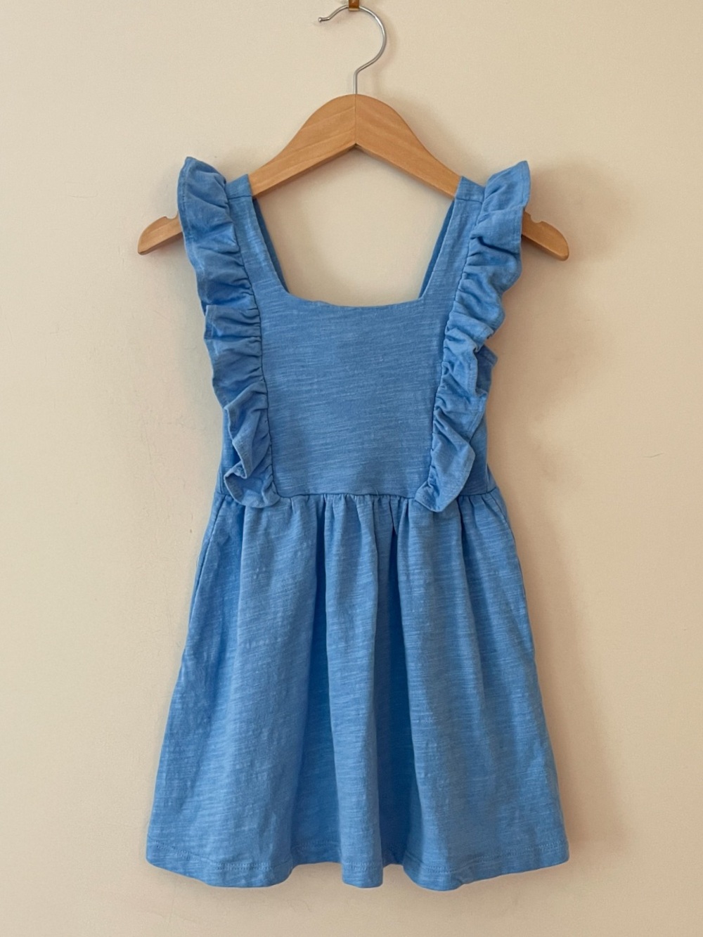MAISON ME EUC Cornflower Blue Ruffle Sleeve Knit Summer Dress